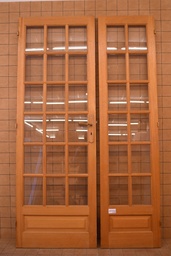 Porte bois carreaux vitrés
